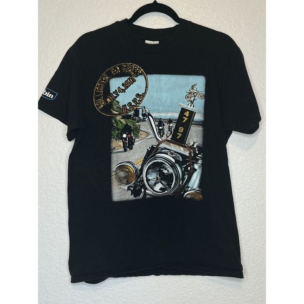 Vintage 1997 Hollister Biker Rally 50th Anniversary T-Shirt Motorcycle Event M
